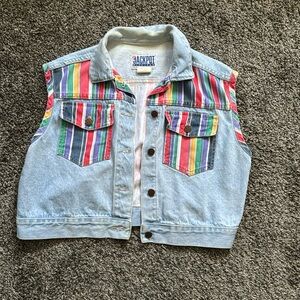 Jackpot Bluejean Vintage Button-Up Vest Jacket Size Medium